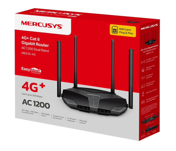 Mercusys MB235-4G 1200Mbps a/b/g/n/ac 3G/4G(LTE) 300Mbps - 1481395 - zdjęcie 4